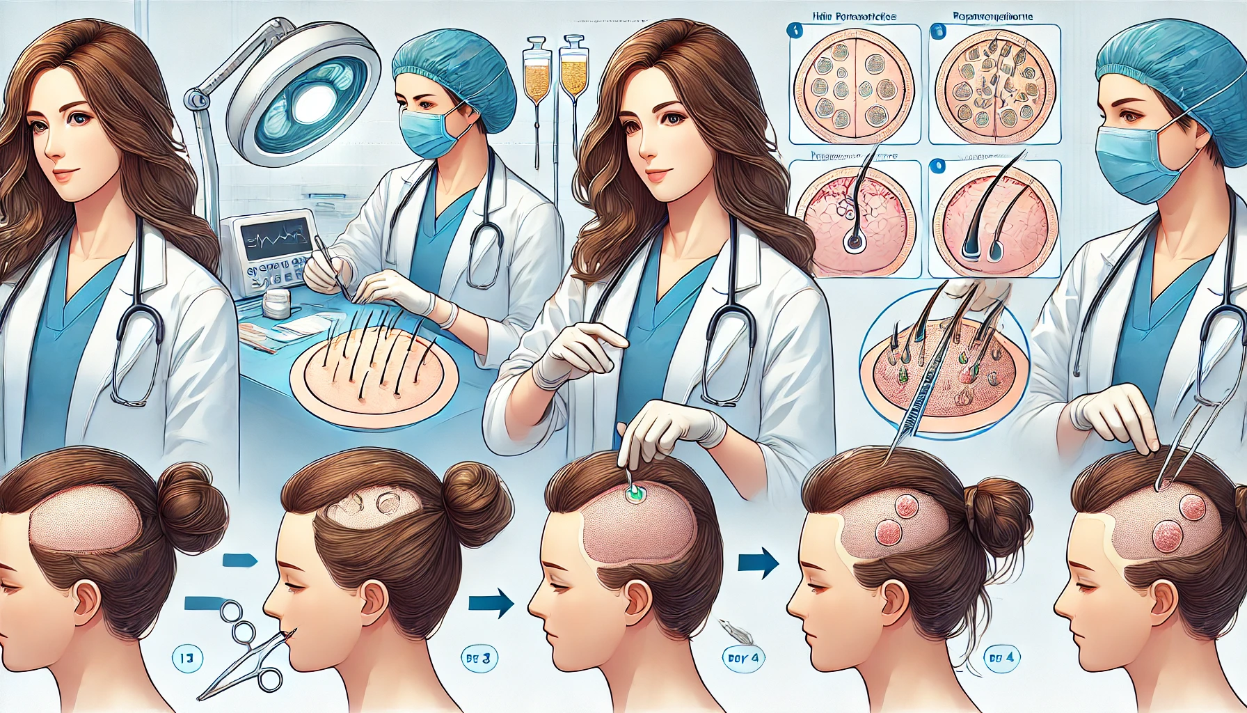 saç ekim aşamaları - Berna Hair Clinic