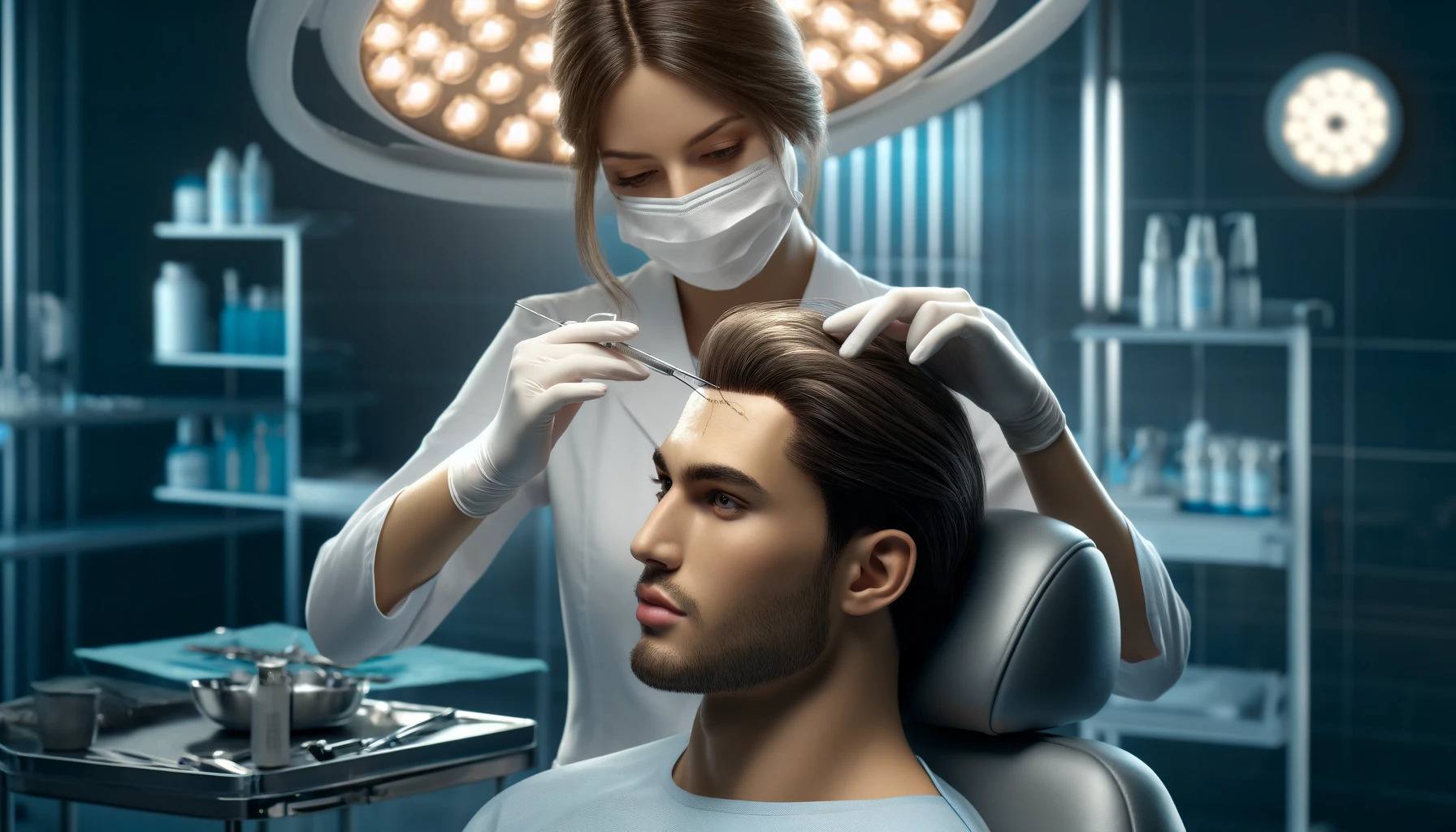 saç ekim sırasında - berna hair clinic - saç ekimi